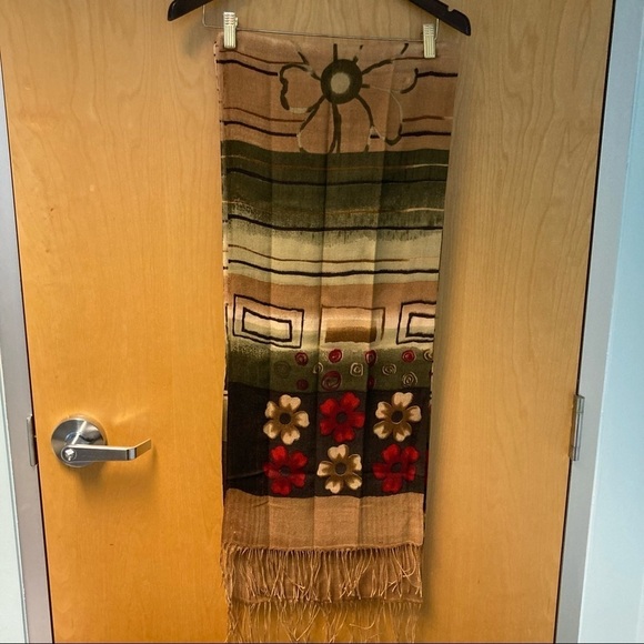 SCARF 100% Pashmina South Western Floral Bohemian - Picture 3 of 5